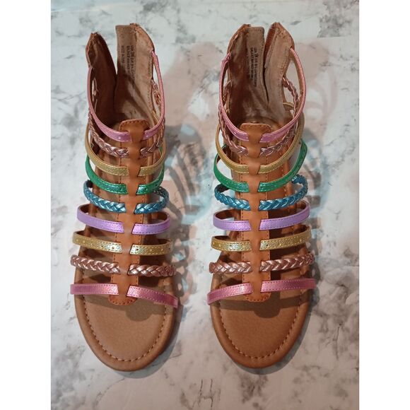 NWT Nina Gladiator Sandals Metallic Rainbow Color Girls Size 5 - Picture 3 of 8